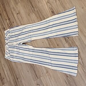 Wrangler Blue and White Striped Flare Jeans